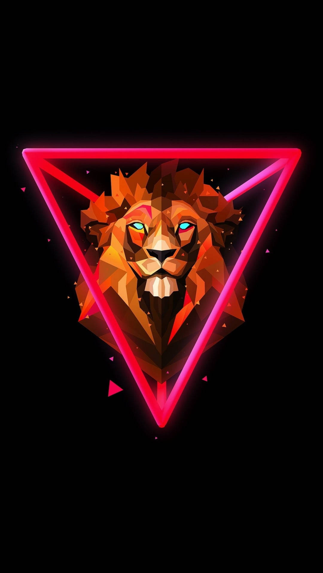 Triangular Lion Phone Background