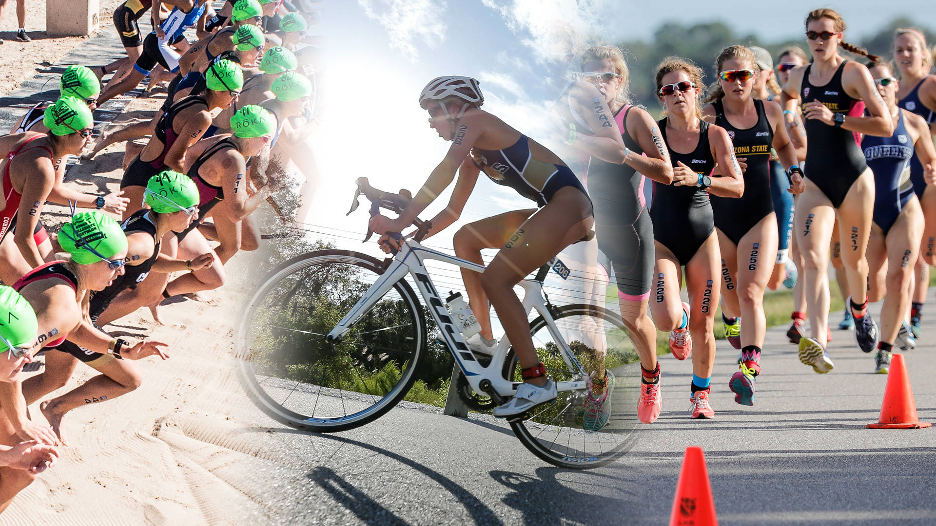 Triathlon Photo Collage Background