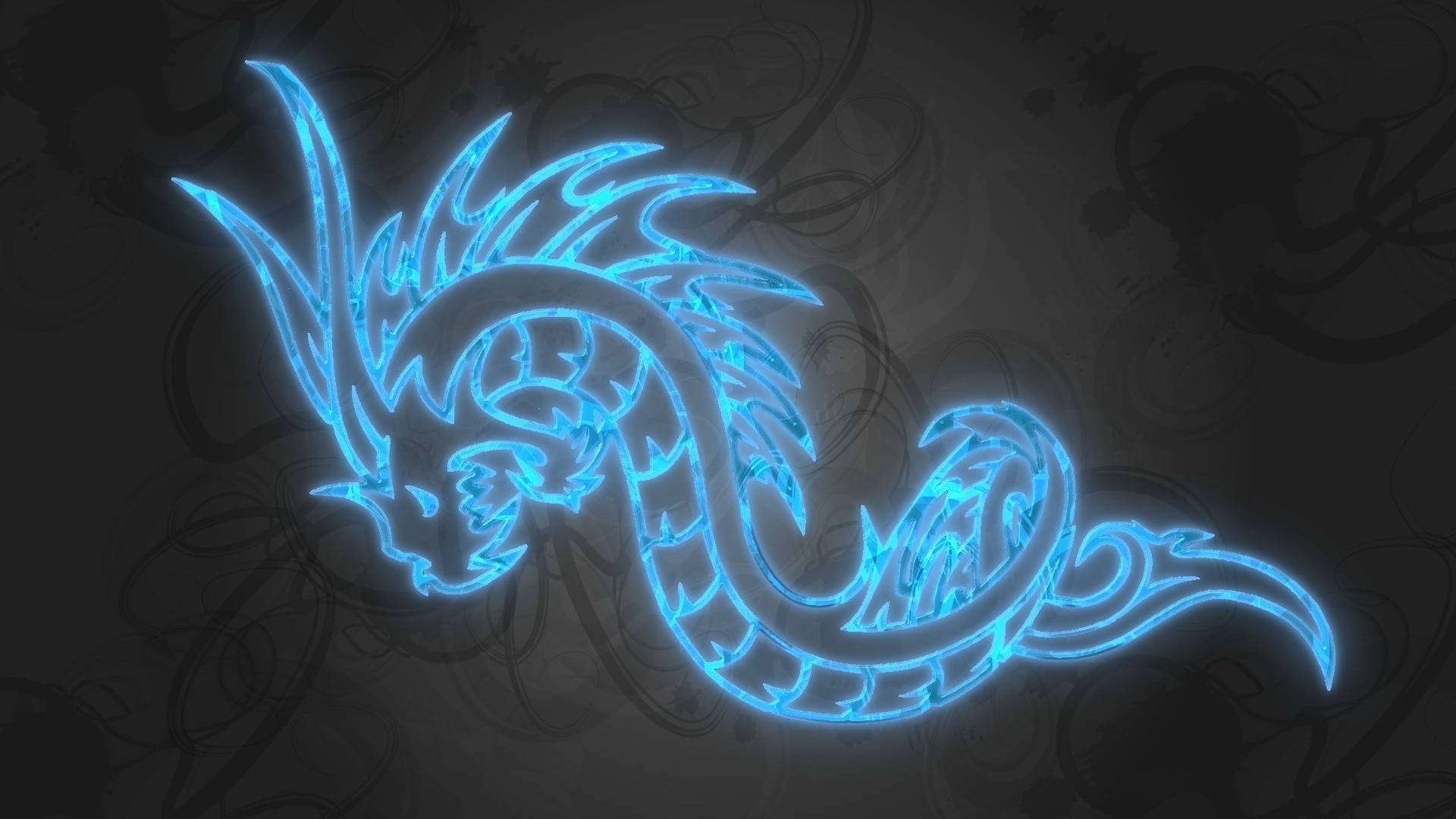 Tribal Blue Water Dragon Background