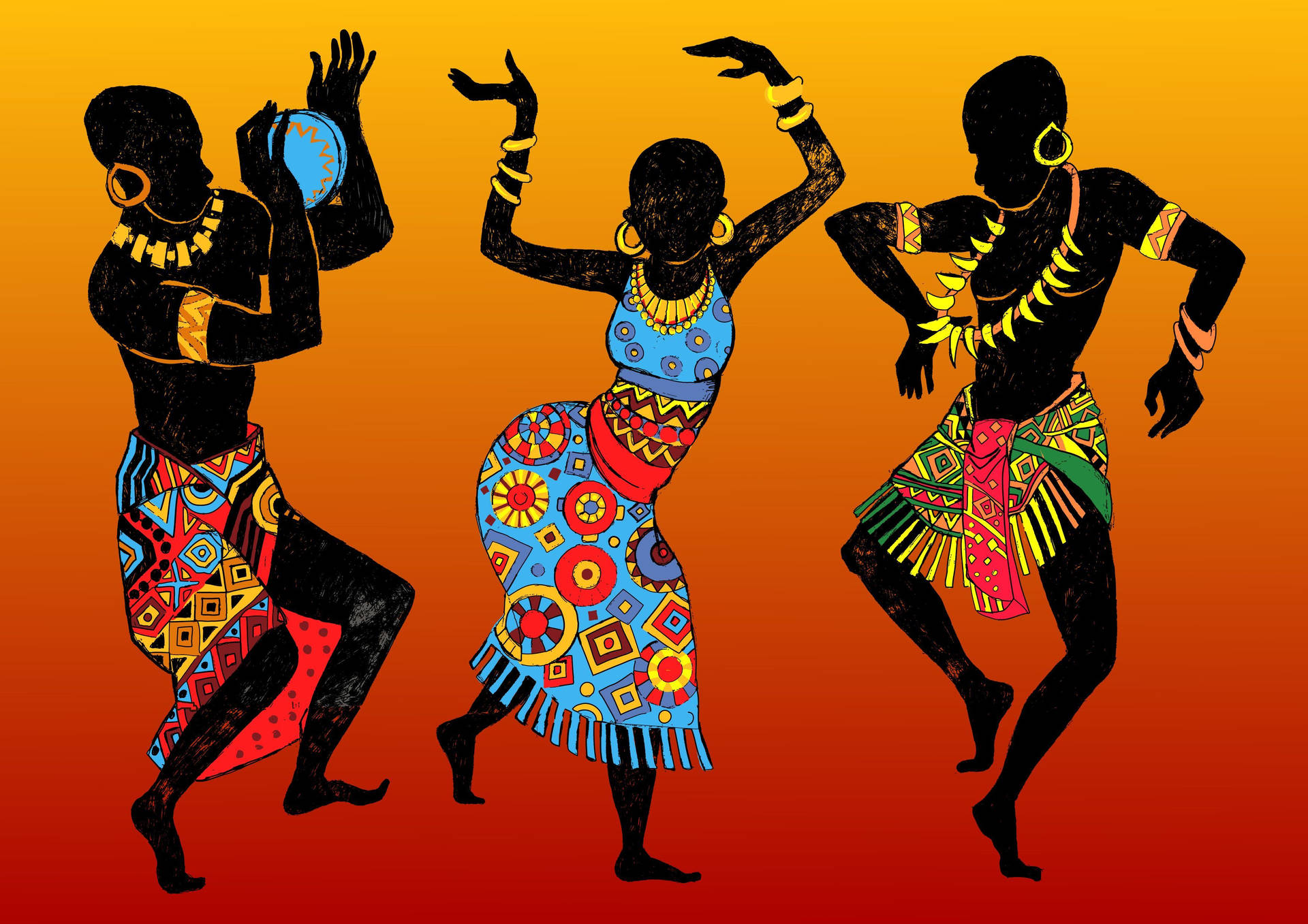 Tribal Dance African Art Background