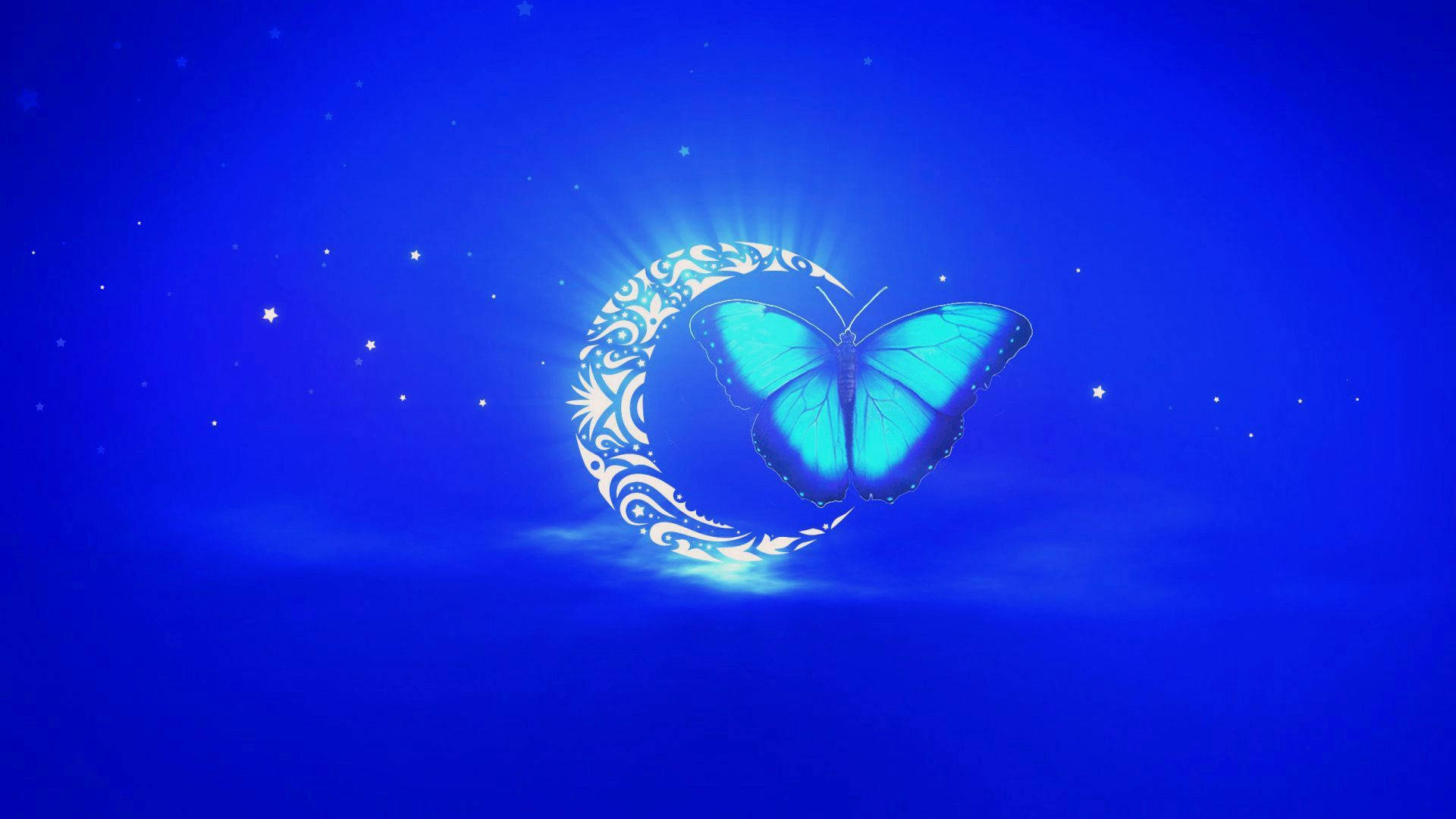 Tribal Moon Night Butterfly Background
