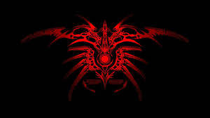 Tribal Red Dragon Logo Background