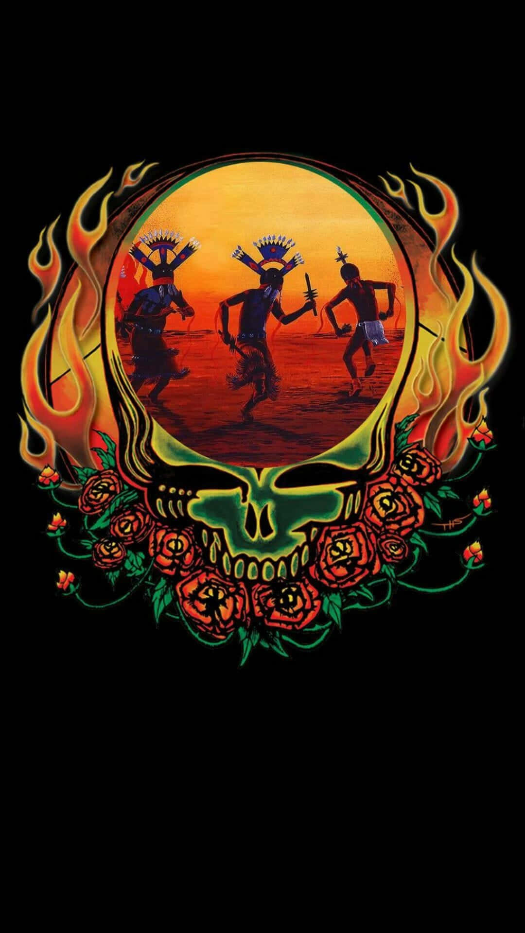 Tribe Men On A Skull As A Grateful Dead Iphone