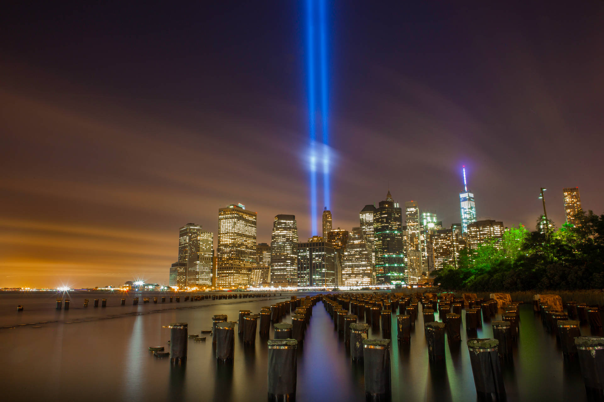 Tribute Lights New York City Background