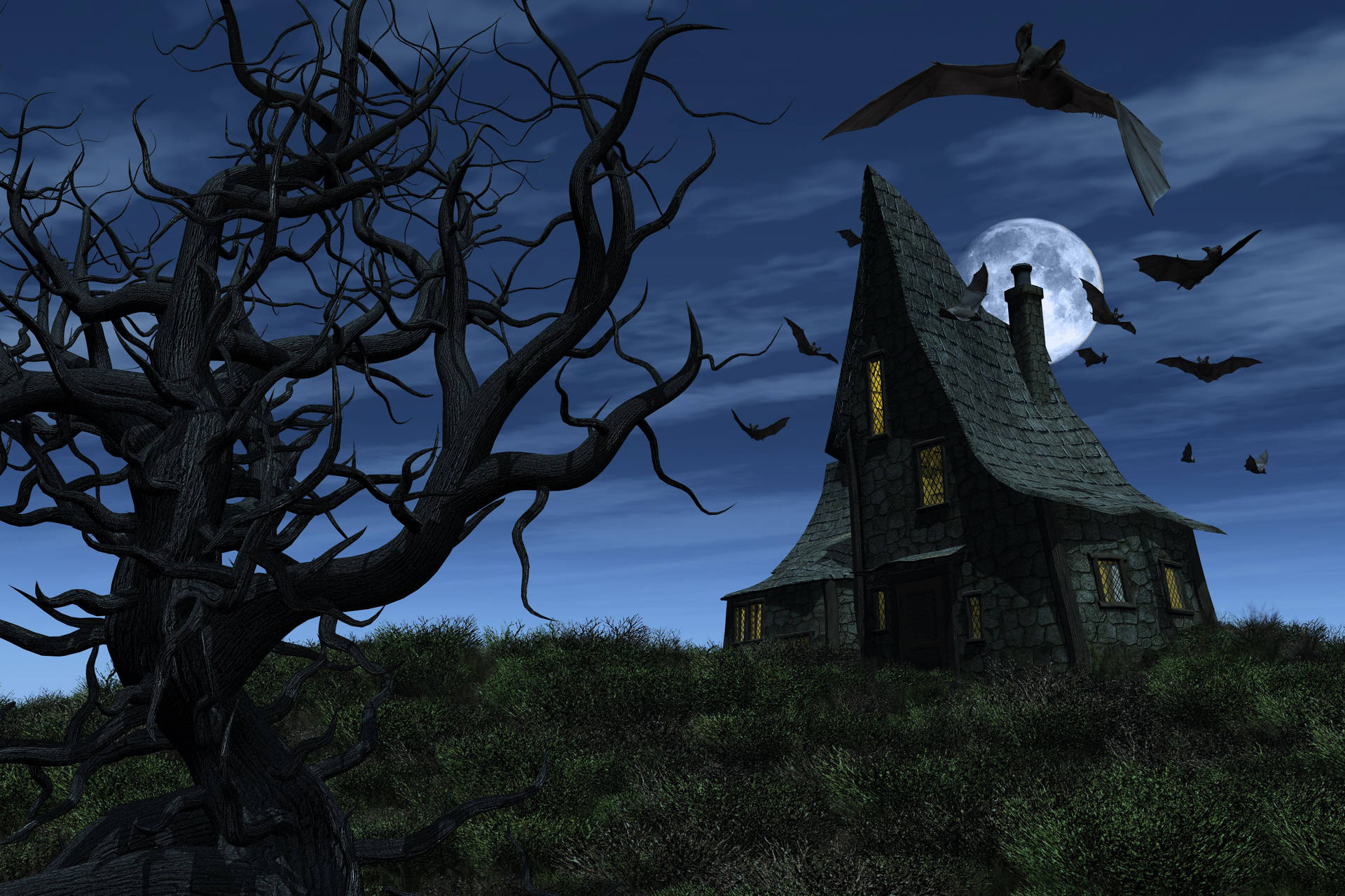 Trick Or Treat At The Spooky Haunted House This Halloween! Background