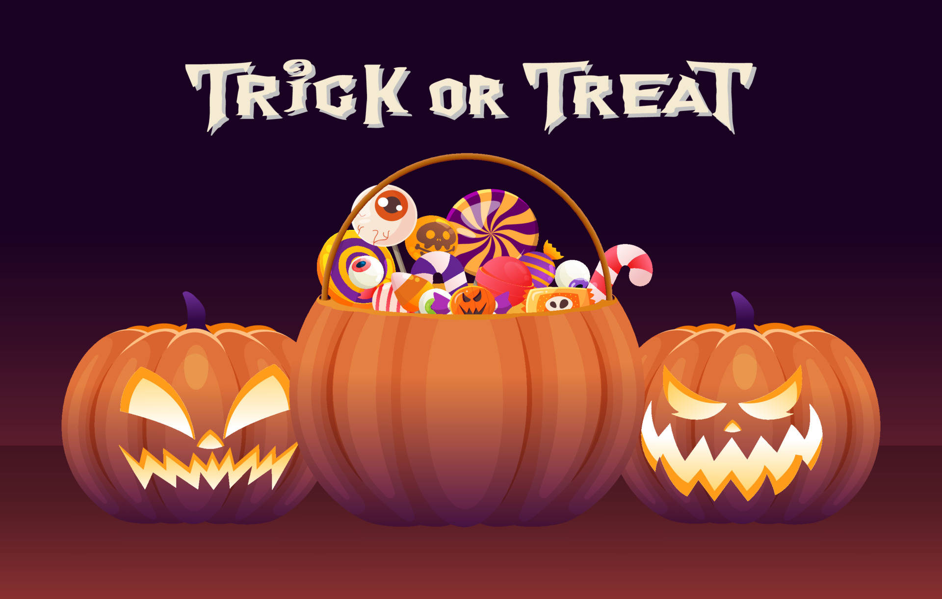 Trick Or Treat Candies Halloween Computer Background