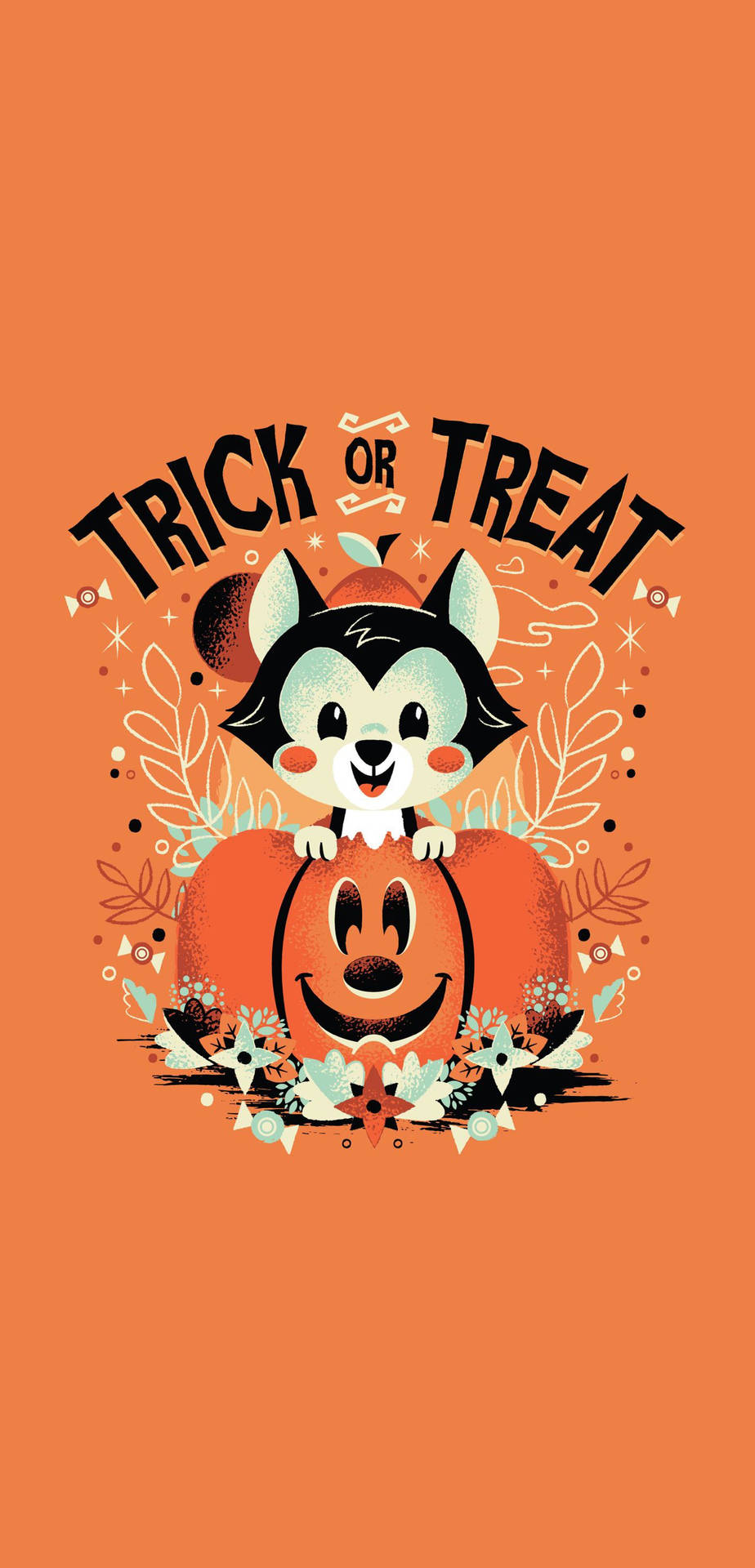 Trick Or Treat Dog Pumpkin Background