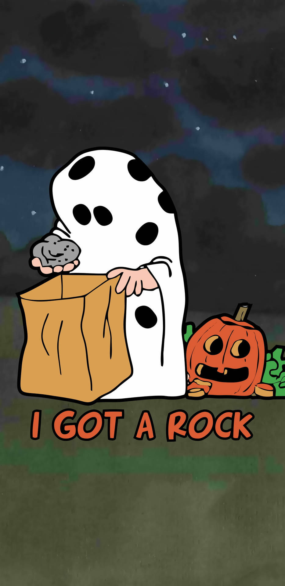 Trick Or Treat I Got A Rock Background