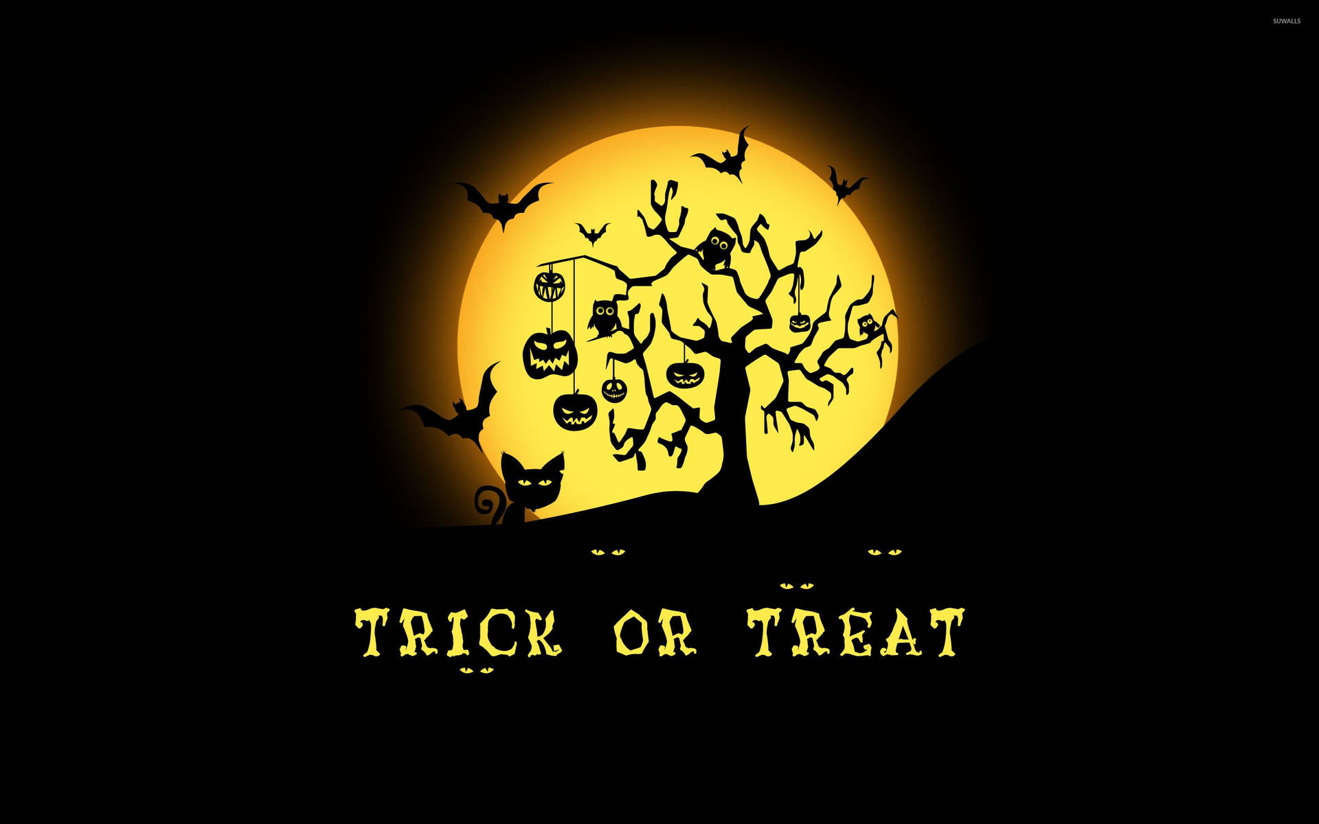 Trick Or Treat Scary Tree Background