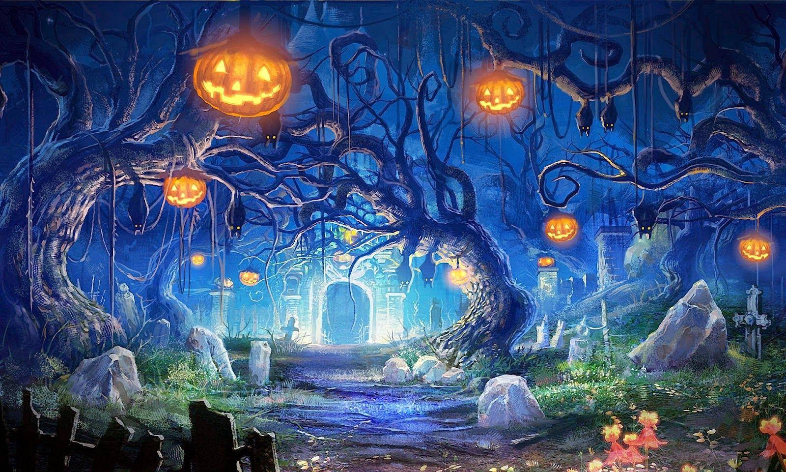 Trick-or-treaters Beware: Beware The Haunted House On Halloween Night Background