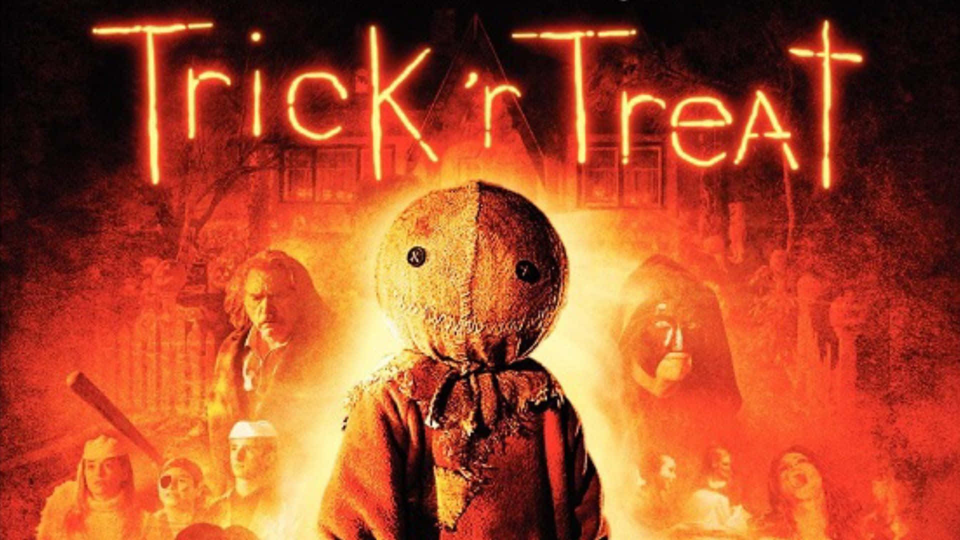 Trick R Treat Red Orange Glow Background