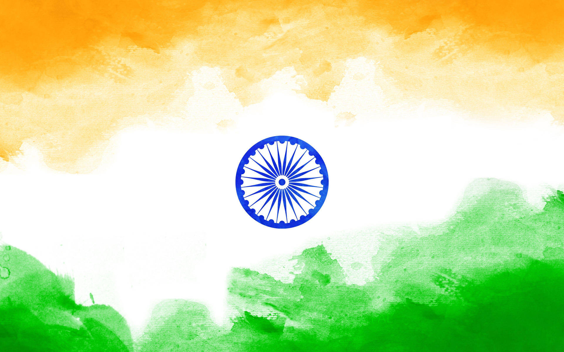 Tricolor Indian Flag Hd In Watercolor Background