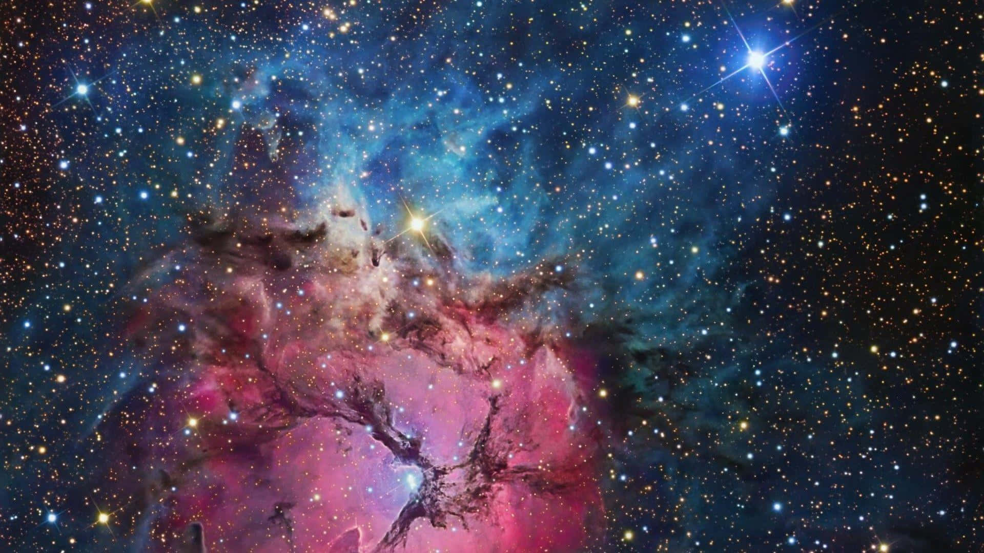 Trifid Nebula Close Up Astronomy Background