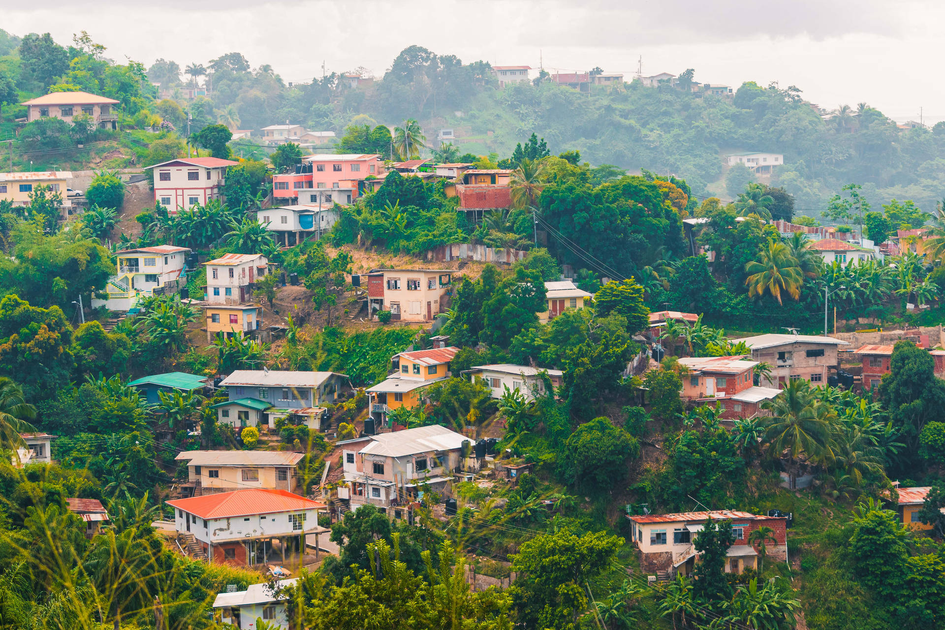 Trinidad And Tobago Morvant Houses Background