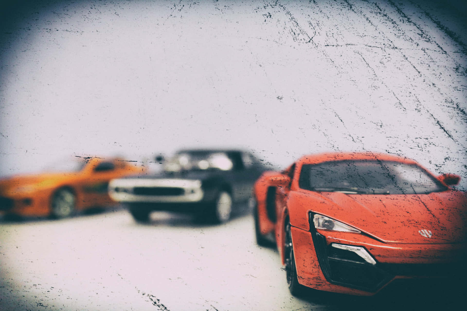 Trio Of Speed - Quick Cars In High Gear Background