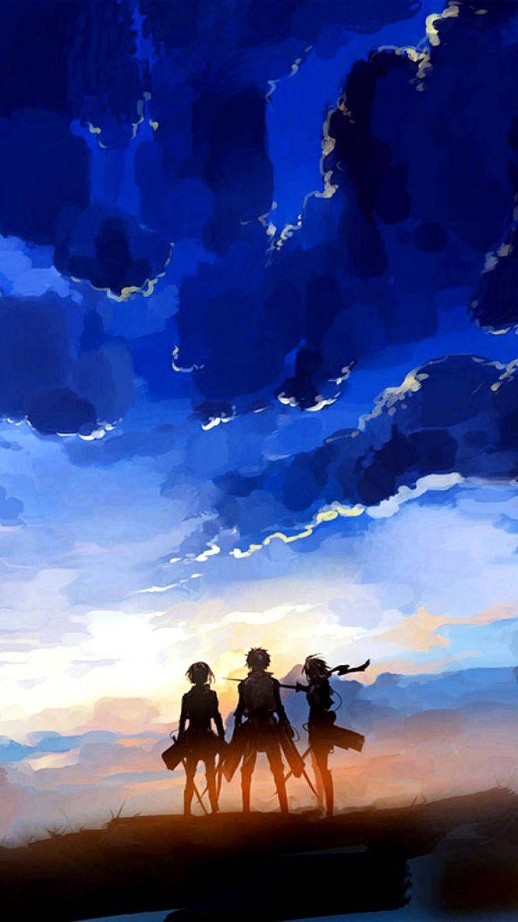 Trio Silhouette Attack On Titan Iphone Background