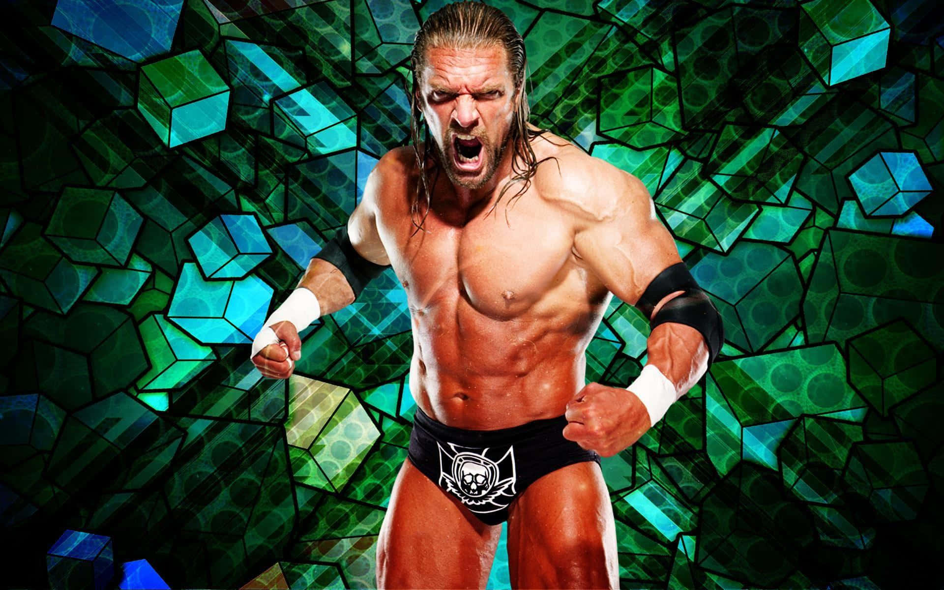Triple H Abstract Green Mosaic Background