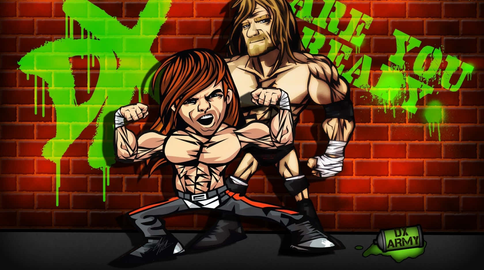 Triple H And Shawn Michaels Fanart Background