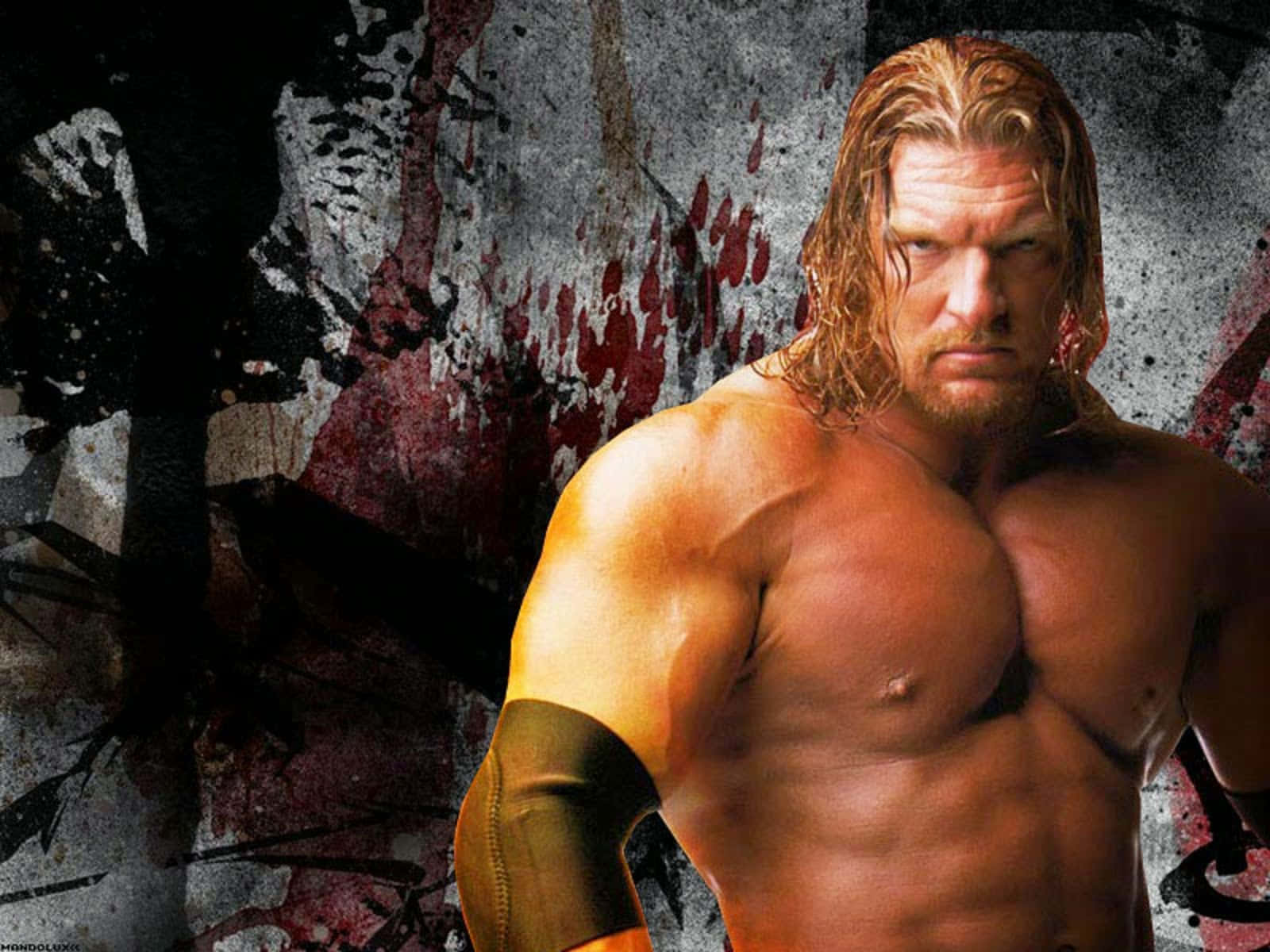 Triple H Black And Red Paint Background