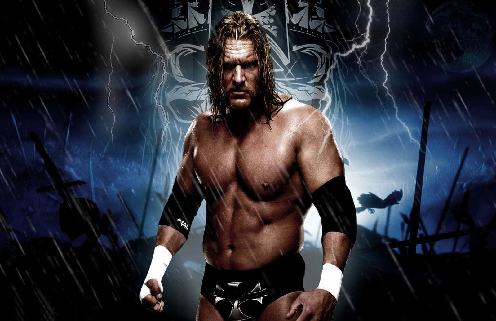 Triple H Blue And Black Background