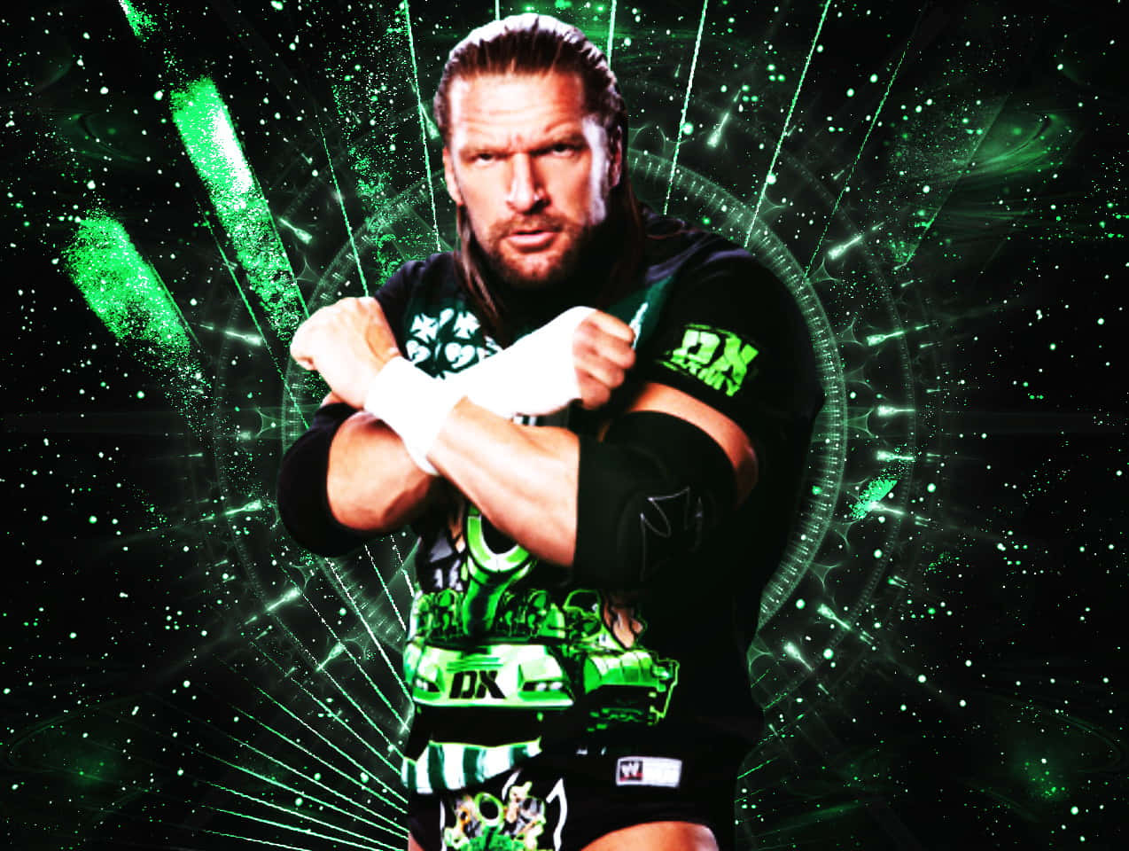 Triple H Dark Green Abstract Background