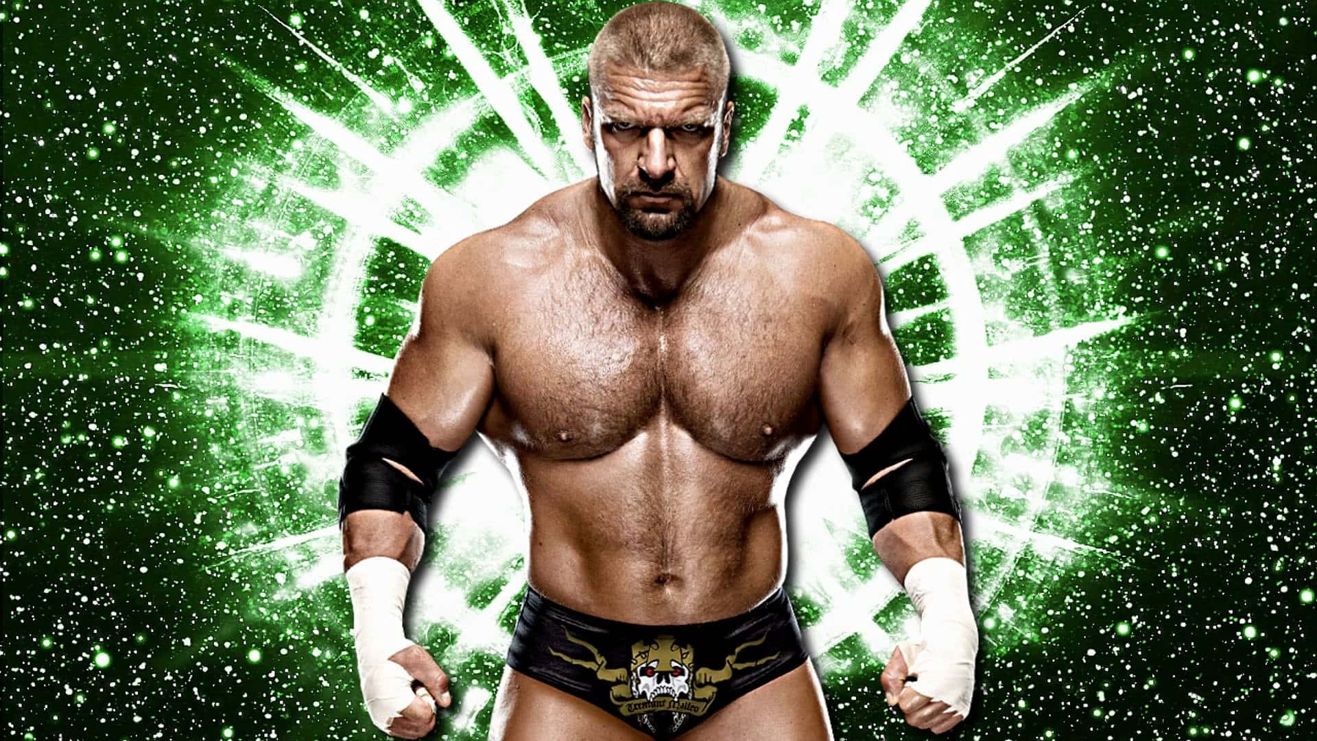 Triple H Neon Green Graphic Background