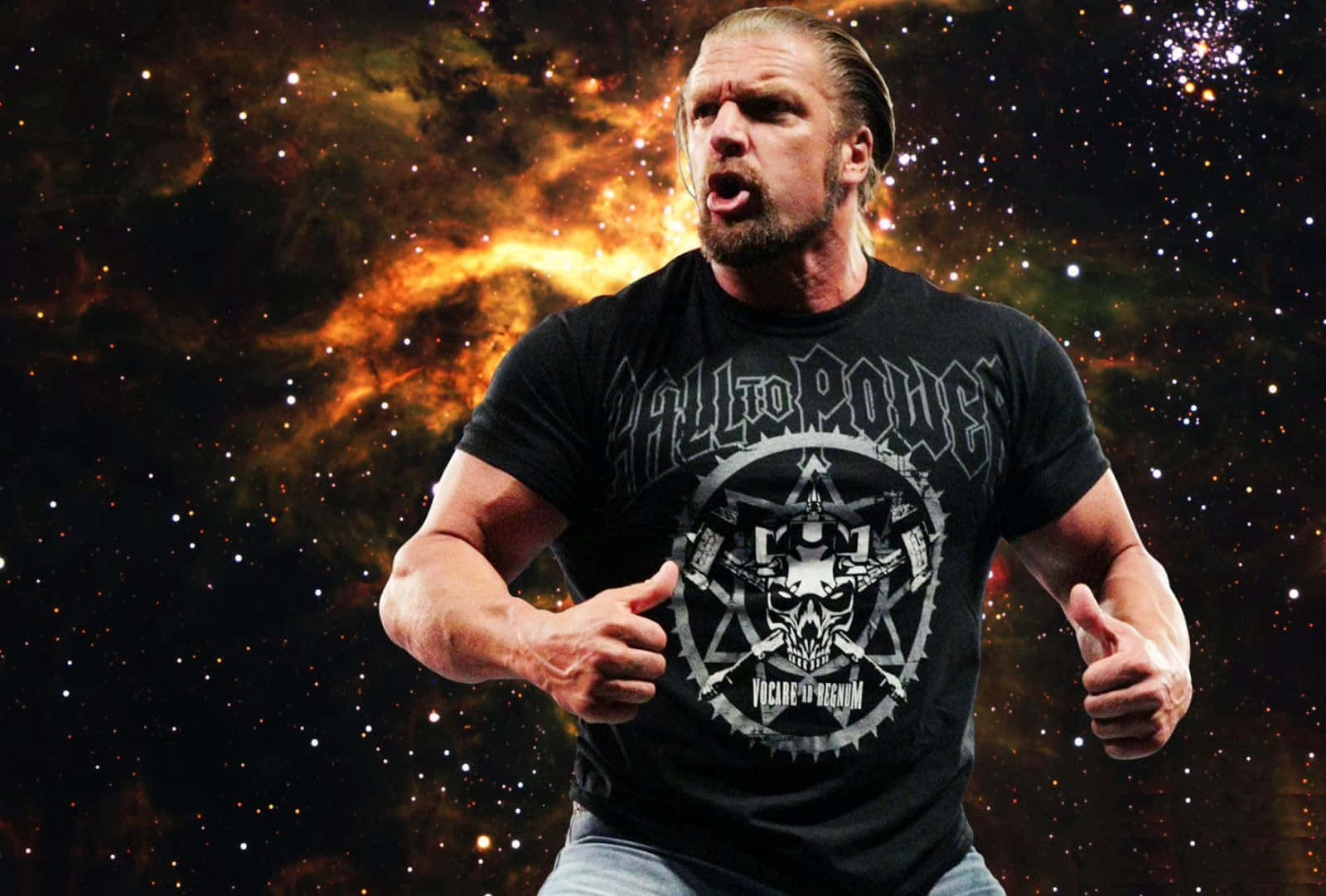 Triple H Space And Galaxy Background