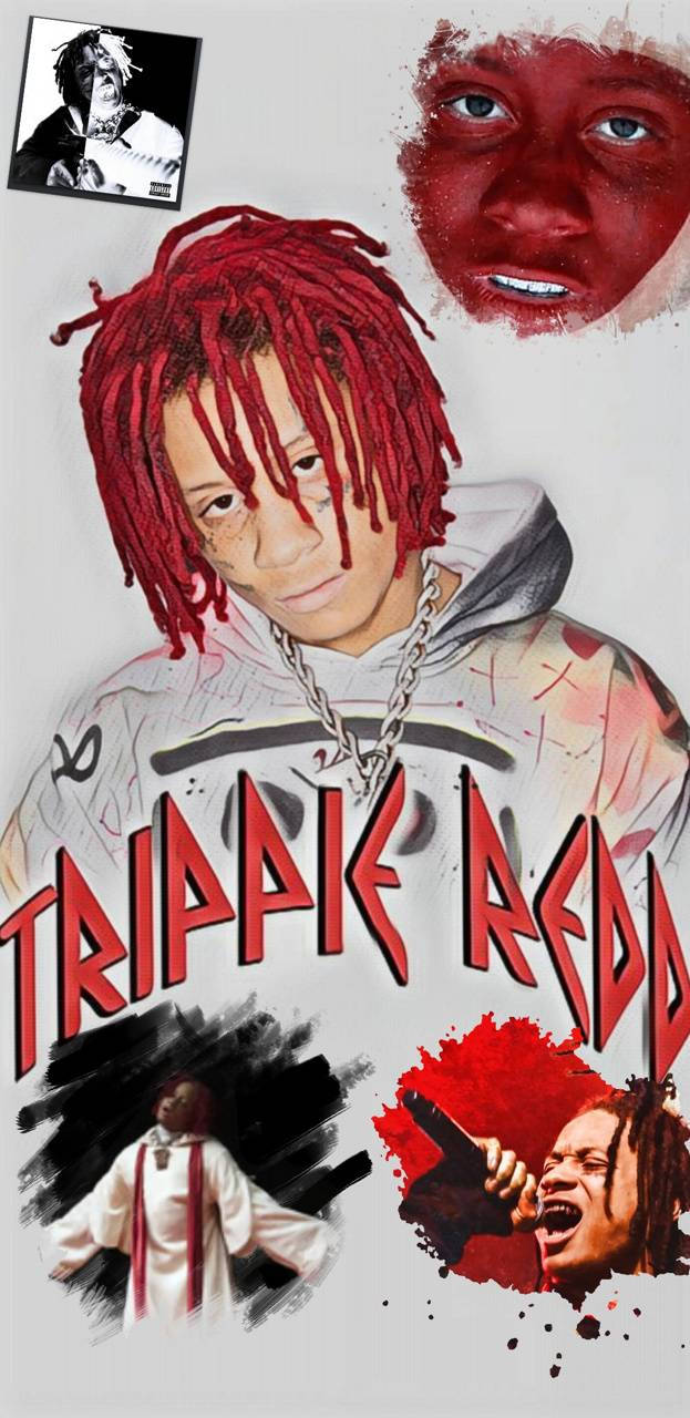 Trippie Redd Collage Edit Background