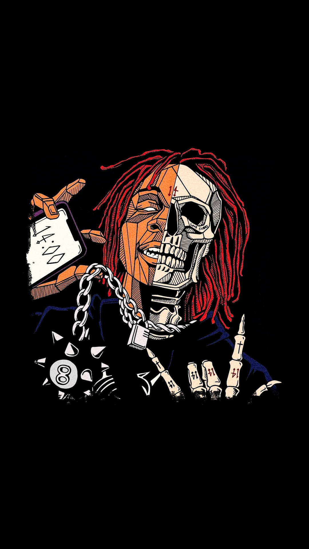 Trippie Redd Split Face Background