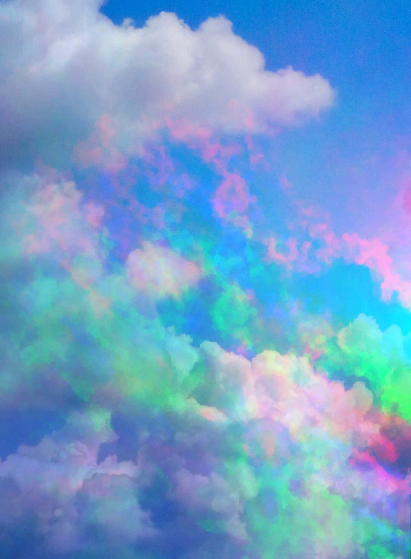 Trippy Aesthetic Cloud Purple And Green