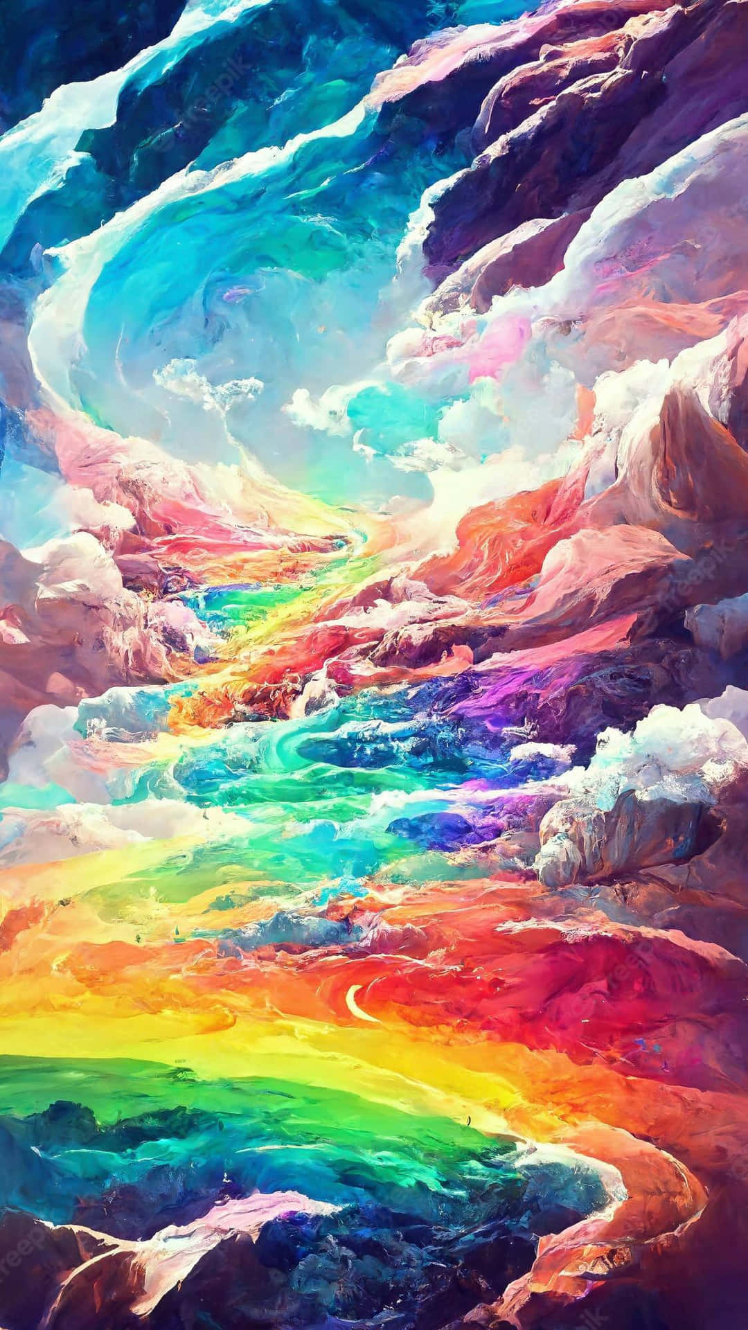 Trippy Aesthetic Clouds Rainbow Abstract Scenery