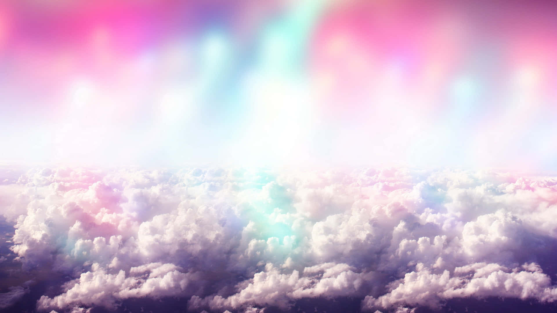 Trippy Aesthetic Clouds With Bright Lights Background