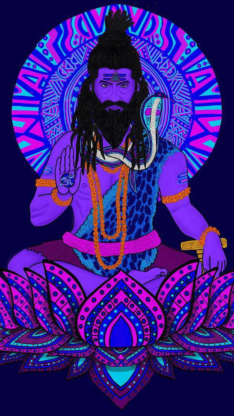 Trippy Aghori Art Snake Background