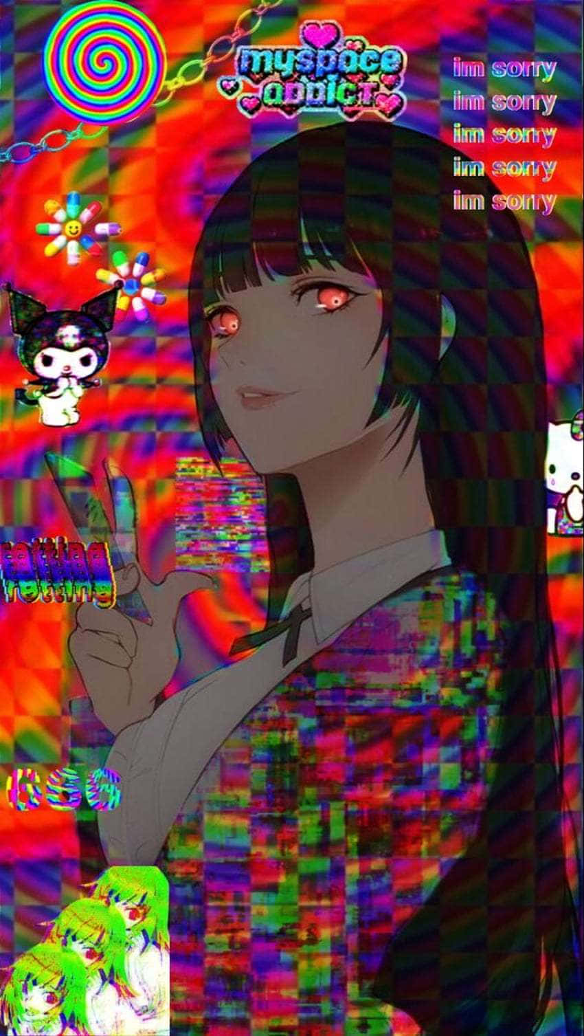 Trippy_ Anime_ Girl_with_ Psychedelic_ Background Background