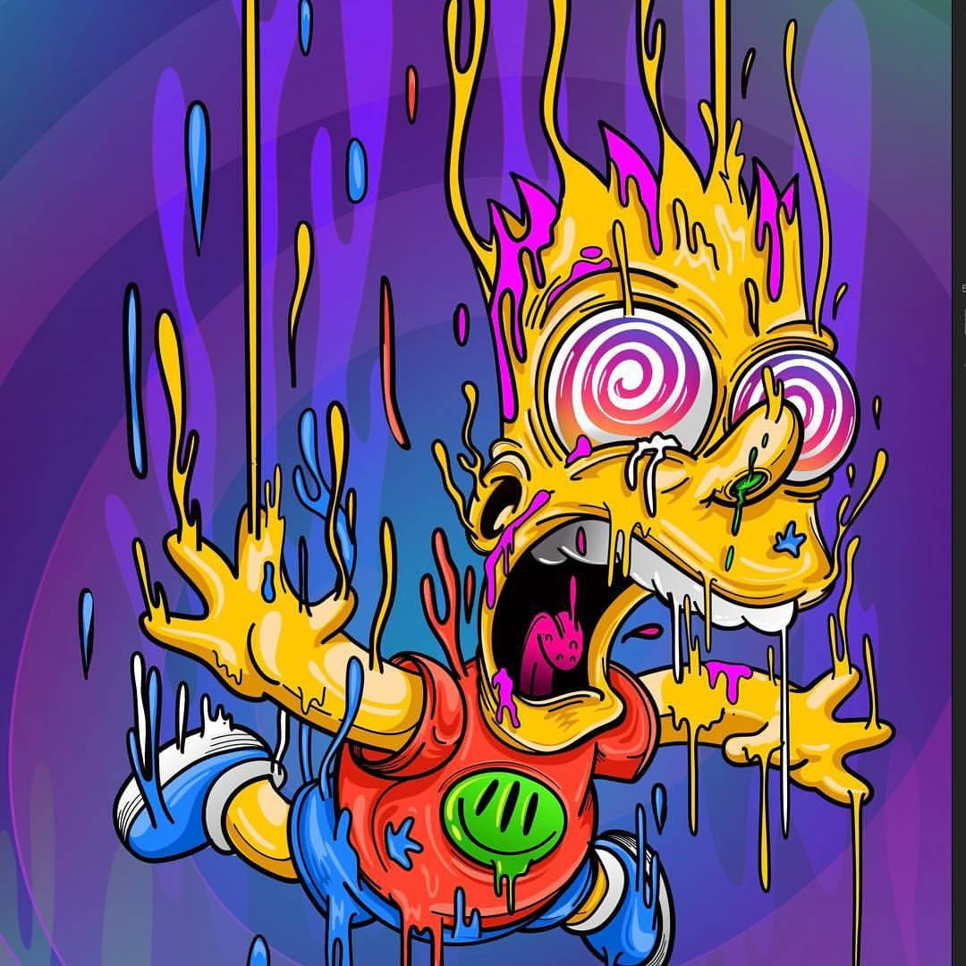 Trippy Cartoon The Simpsons Background