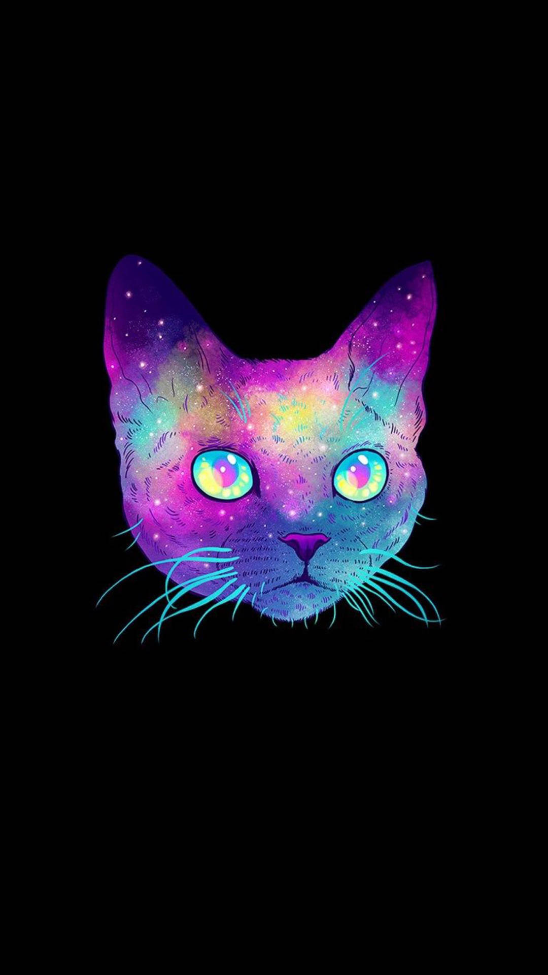 Trippy Dark Aesthetic Cat