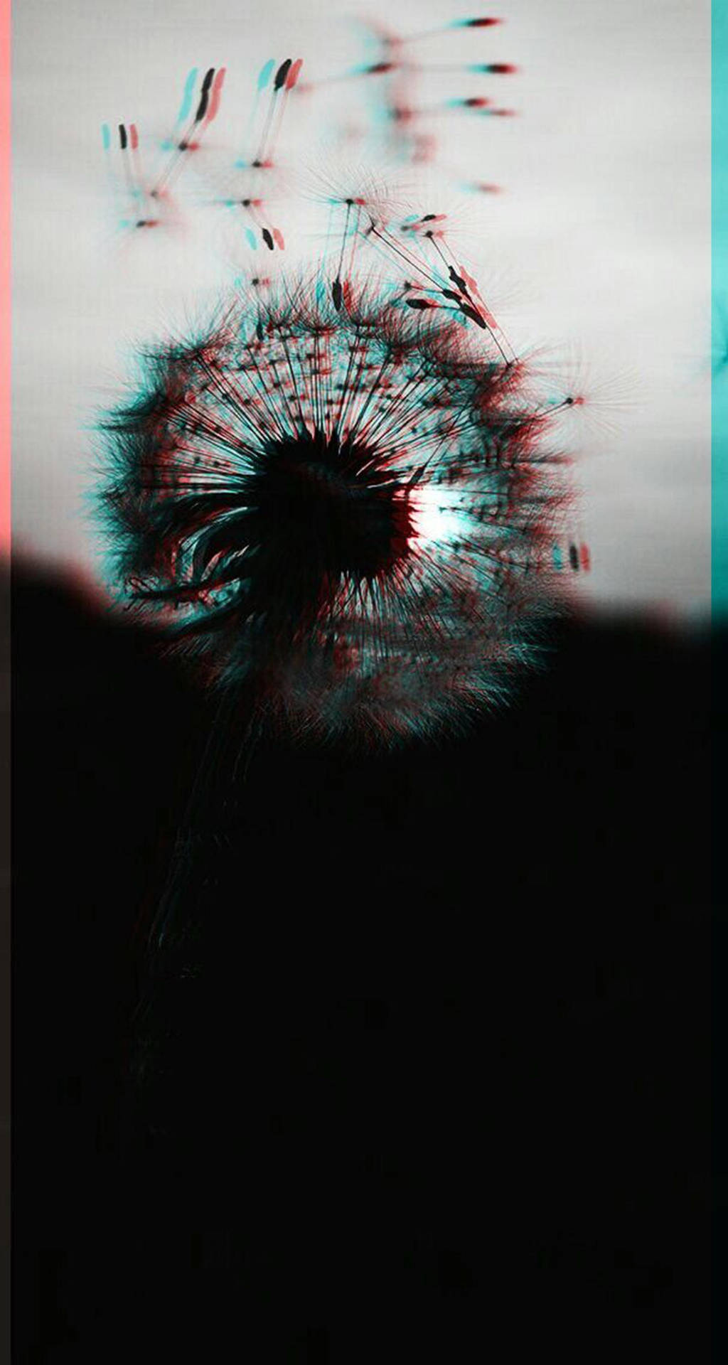 Trippy Dark Aesthetic Dandelion Background