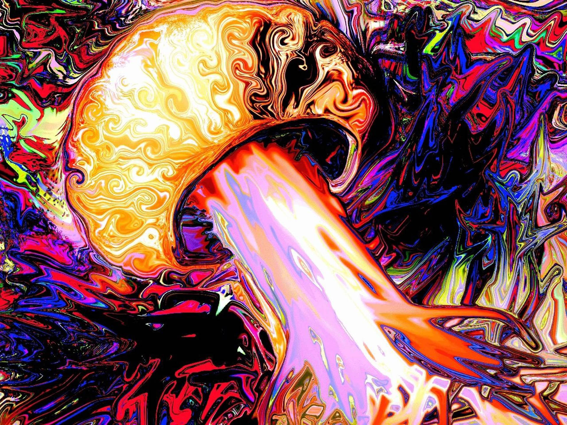 Trippy Dark Aesthetic Mushroom