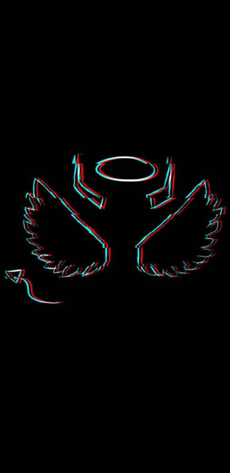 Trippy Dark Angel And Devil Parts Background