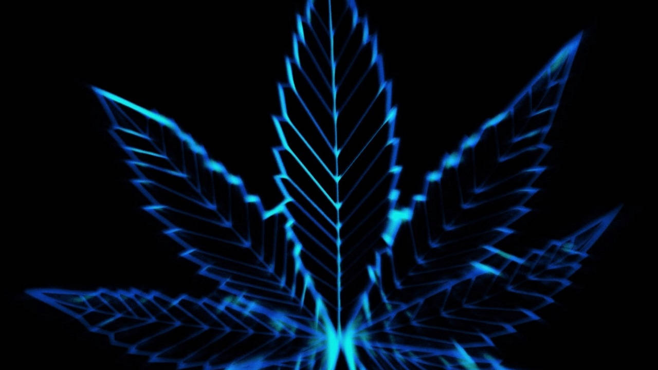 Trippy Dark Marijuana Leaf Background