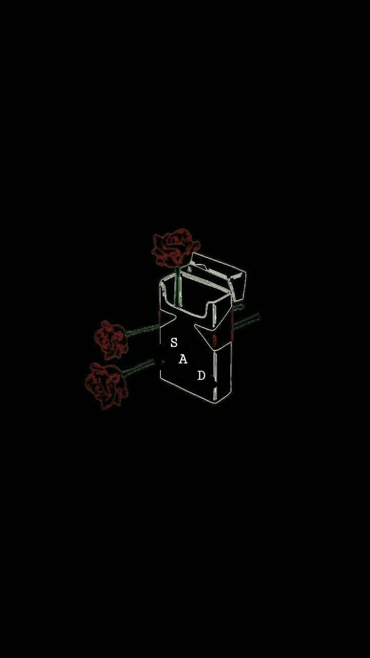 Trippy Dark Roses In Cigarette Box Background