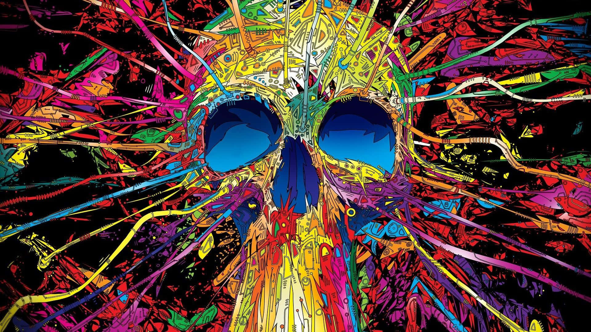 Trippy Desktop Skull Background