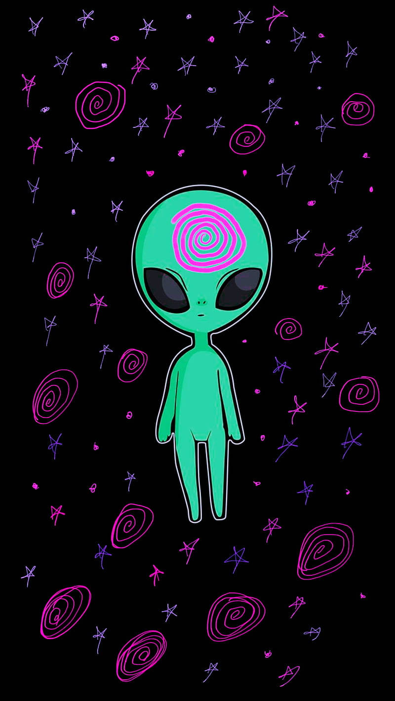 Trippy Dope Alien Background