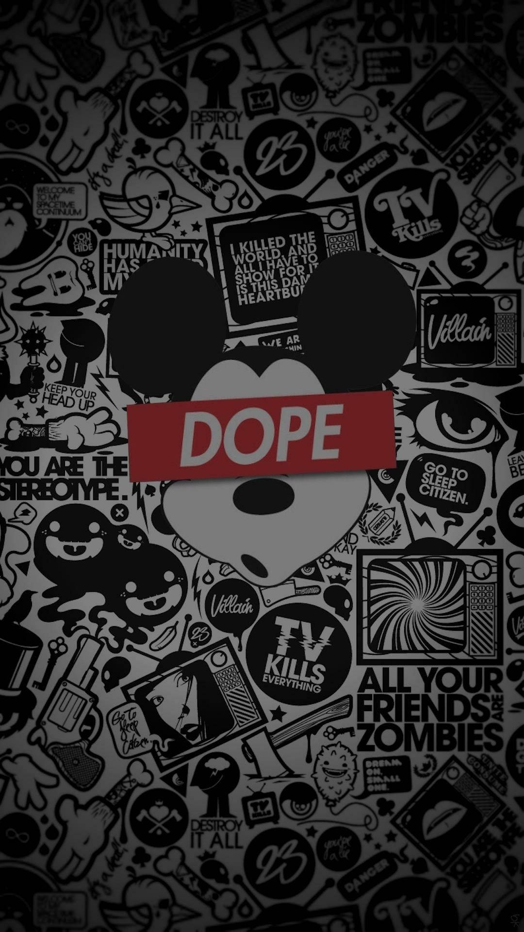 Trippy Dope Mickey Mouse Background