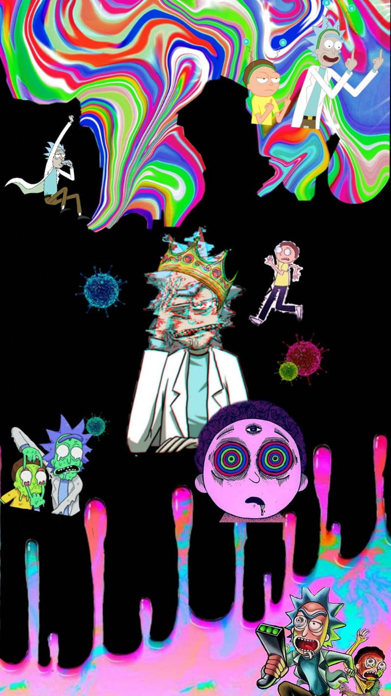 Trippy Dope Rick Cartoon Background