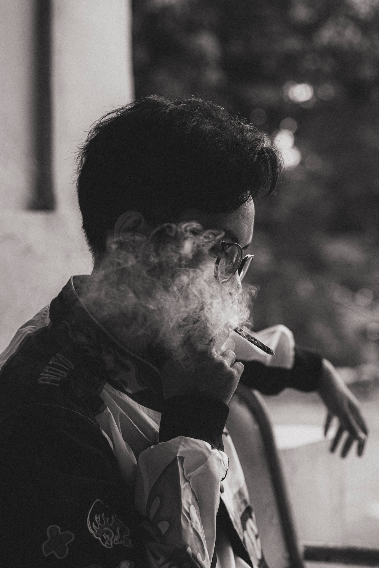 Trippy Dope Smoking Man Background