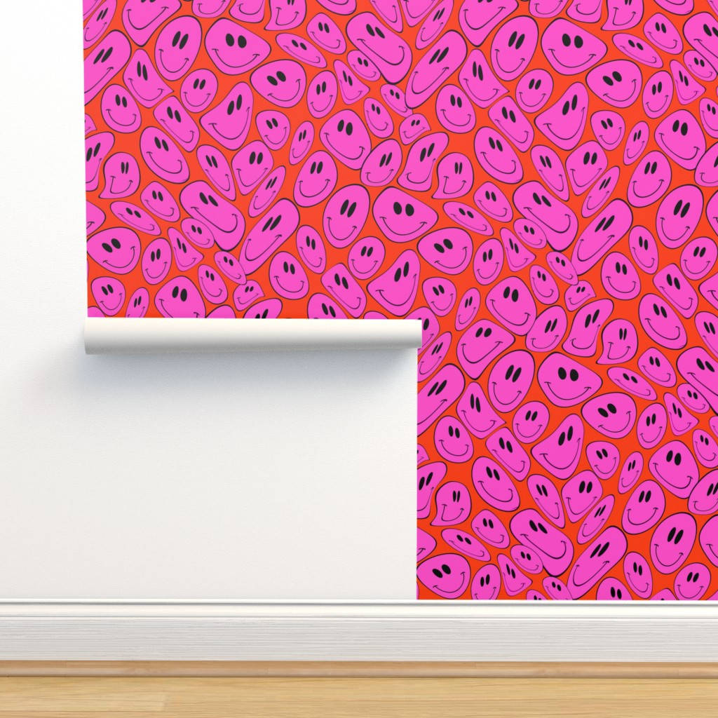 Trippy Face Pink Wallpaper Background