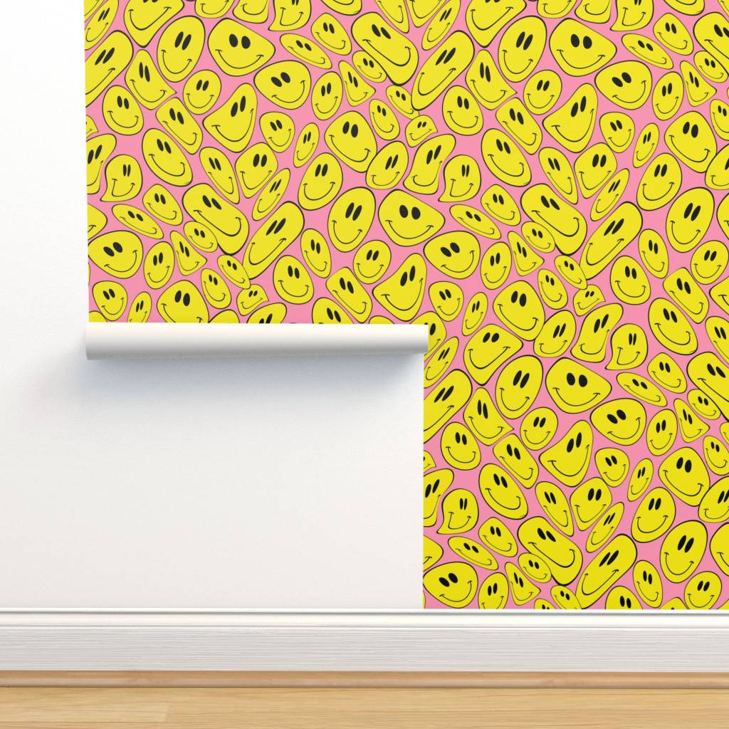 Trippy Face Yellow Wallpaper Background