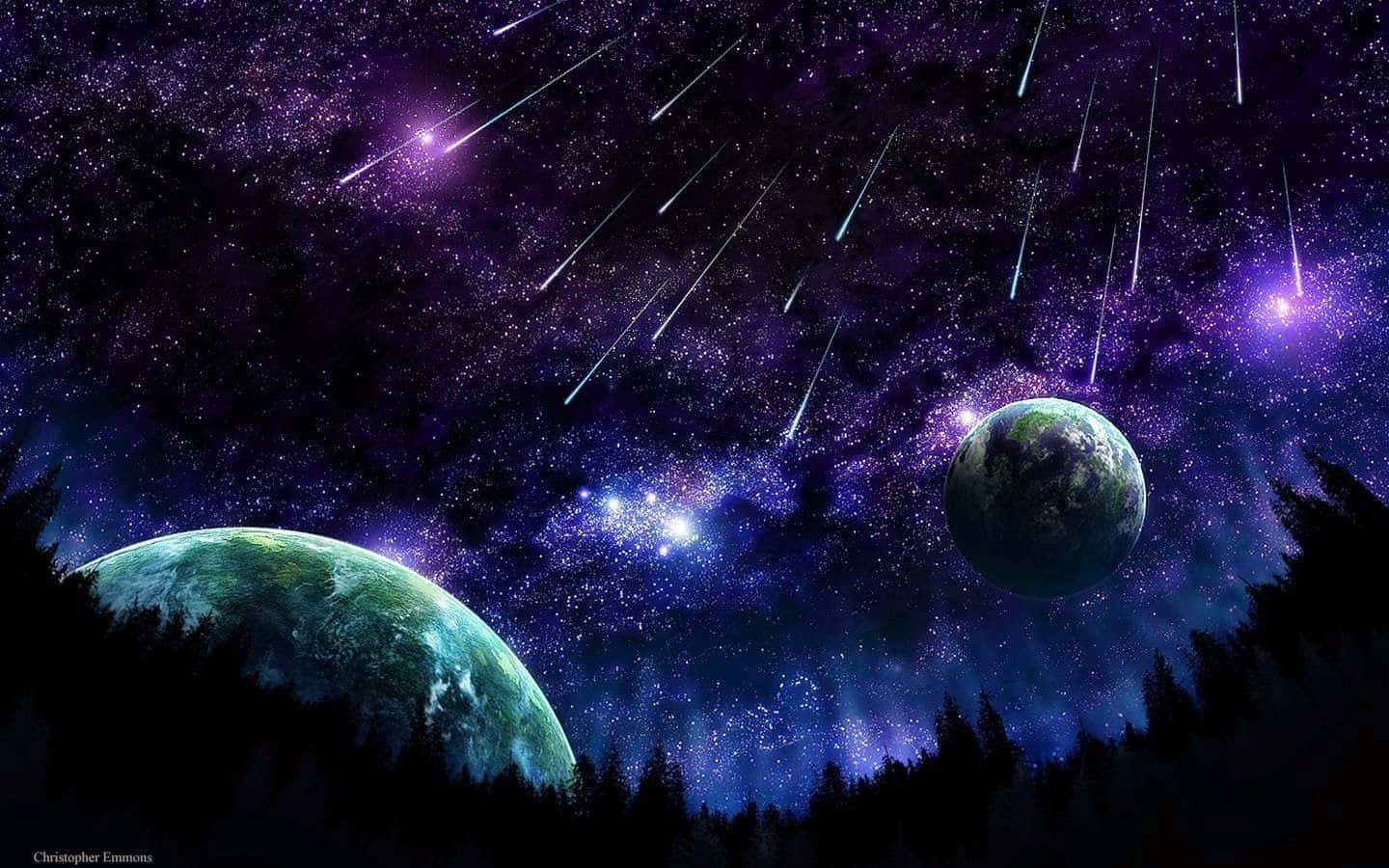 Trippy Galaxy In The Night Sky Background