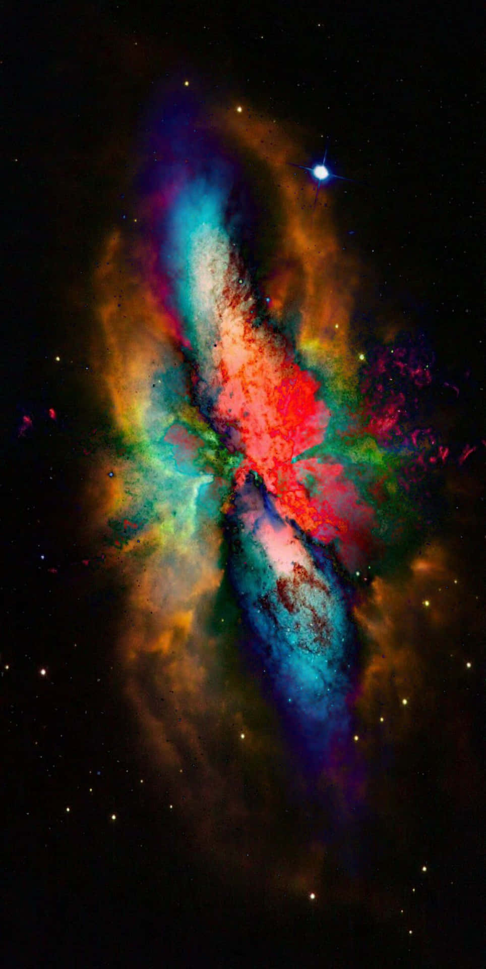 Trippy Galaxy With A Colorful Nebula Background